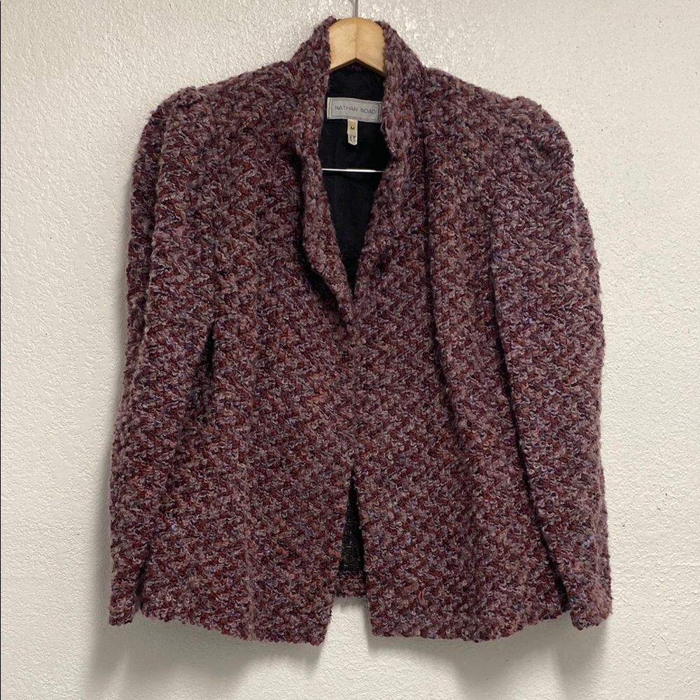 Purple Tailored Blazer with Textured Fabric